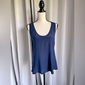 Forever 21 Blue Silk Sleeveless Top